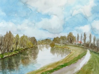 Am Fluß Waag in Pieŝtan’y (Slowakei) (2003)