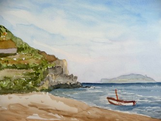 Blick von St. Angelo (Ischia) zur Insel Capri (2005)